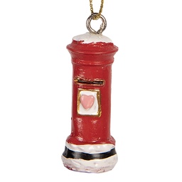 [6PR6284] Pendentif de décoration Boîte aux lettres Rouge Blanc Ø 2x4 cm