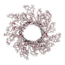 [66661] Decorazione Natalizia Ghirlanda Marrone Bianco Ø 55 cm