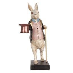 [6PR5514] Décoration Lapin Beige Gris 17x14x33 cm