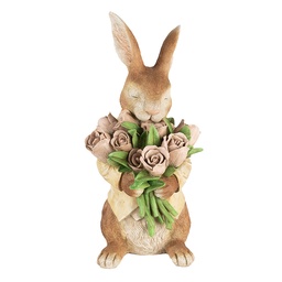 [6PR5224] Decorazione Coniglio Marrone Beige 19x23x39 cm