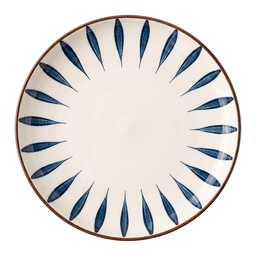 [6CEDP0174] Piatto da Colazione Bianco Blu Ø 20x2 cm