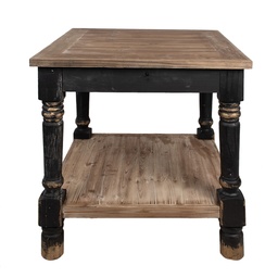 [5H0695Z] Table Noir Marron 80x80x85 cm
