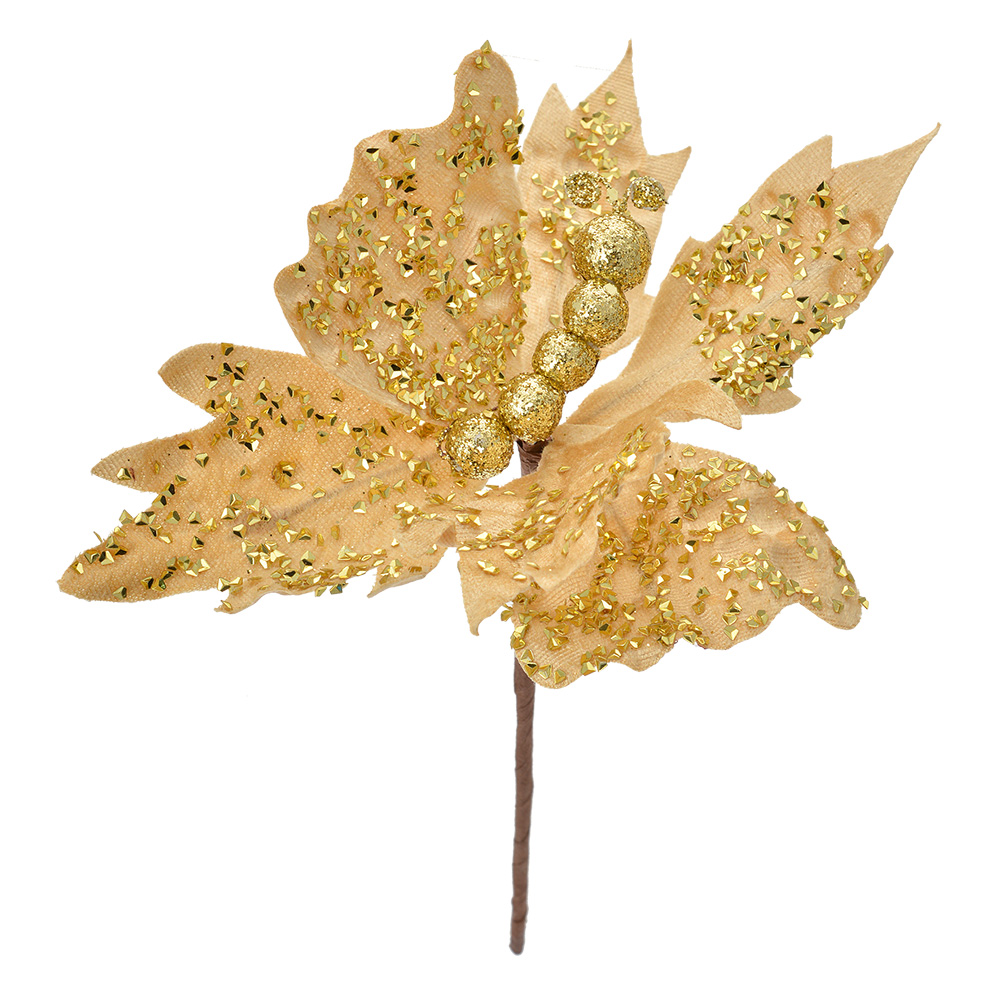 Decorazione Natale Farfalla Beige Color oro 20x4x25 cm