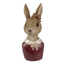 Image de décoration Lapin Beige Rouge 7x7x17 cm