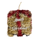Dekoration Anhänger Geschenkbox Goldfarbig Rot 9x9x10 cm