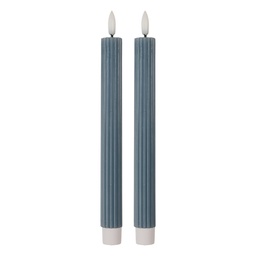 [6CA0002BL] Candela con LED set 2 Blu Ø 2x25 cm / 2xAAA