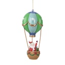 Pendente decorativo Babbo Natale in Mongolfiera Verde Blu Ø 8x18 cm