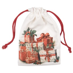 [66477] Sac cadeau Blanc Rouge 13x1x20 cm