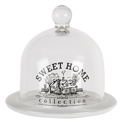 [6GL3409] Cloche en Verre Transparent Ø 12x12 cm