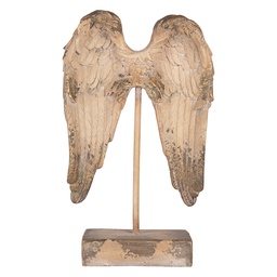 Clayre & Eef Image de décoration Ailes 38x16x62 cm Beige Céramique