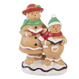 [6PR6332] Dekoration Lebkuchenmännchen Braun Weiß 10x6x13 cm
