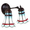 Tiffany Wandlampe Blau, Rot 30x23x23 cm E14/max 2x25W