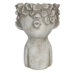 [6TE0327S] Vaso Porta Pianta Grigio 11x11x18 cm