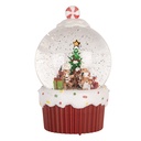 Palla di Neve con LED Rosso Bianco Ø 12x20 cm / 3xAA