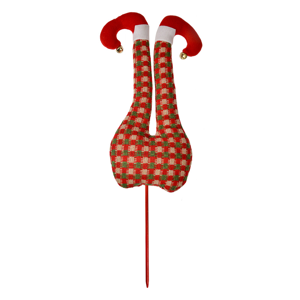 Decorazione Natale Gambe da elfo di Natale Rosso Verde 23x6x67 cm