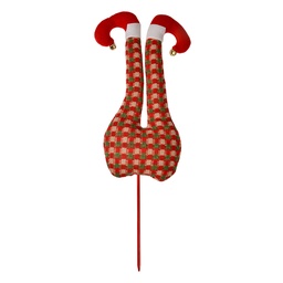 [66196] Dekoration Weihnachten Weihnachtselfenbeine Rot Grün 23x6x67 cm