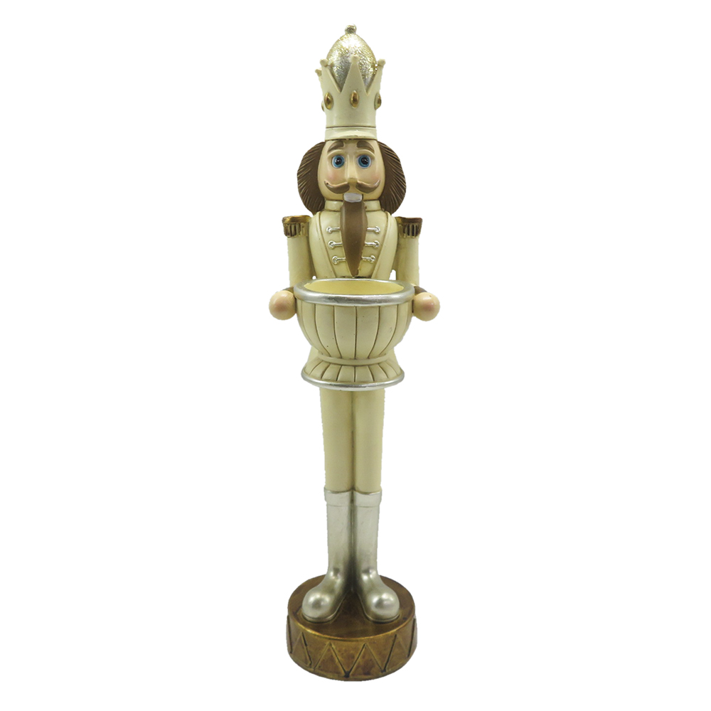 Christmas Decoration Statue Nutcracker Beige Brown 9x7x30 cm