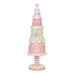 [6PR6234] Décoration de Noël Sapin de Noël Rose Vert Ø 8x26 cm