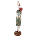 Décoration Lapin Blanc Bleu Ø 18x80 cm