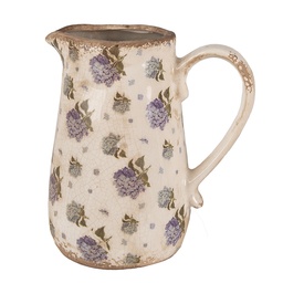 [6CE1640M] Decorative Pitcher Beige Blue 16x12x18 cm