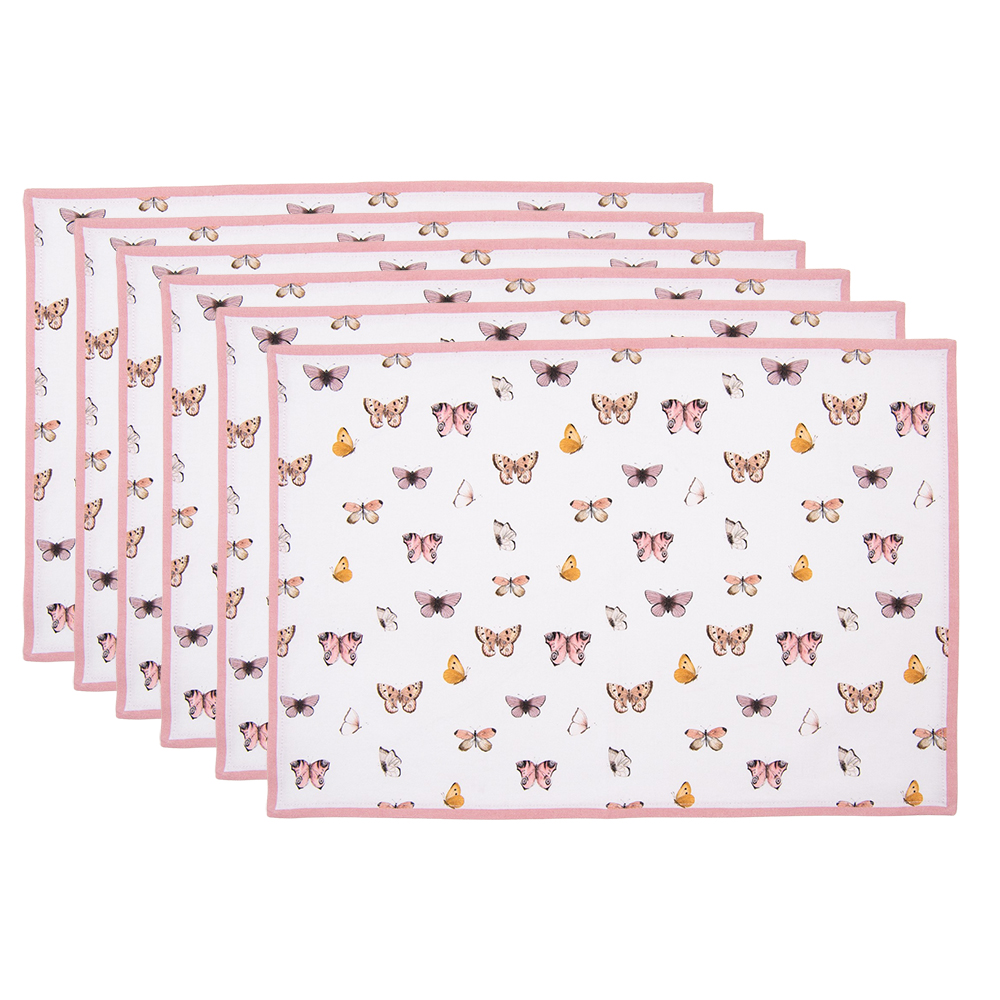 Tischsets 6er Set Beige Rosa 48x33 cm