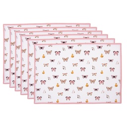 [BPD40] Tischsets 6er Set Beige Rosa 48x33 cm