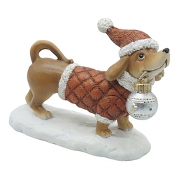 [6PR6507] Decoratie hond (teckel) 12x5x9 cm
