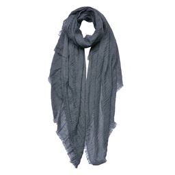 [JZSC0751DG] Foulard femme impirmée Gris 90x180 cm