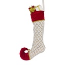 Calza di Natale Decorativa Calza di Natale Bianco Rosso 23x7x32 cm