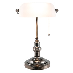 [5LL-5100W] Lampe de bureau Lampe de banquier Blanc 27x23x42 cm E27/max 1x60W
