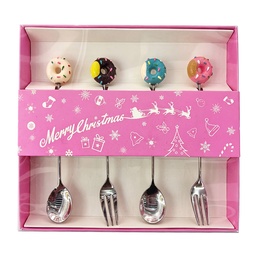 [67031] Dessertbesteck silberfarbig Weiß (4) 2x12 cm
