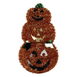 [66627] Wand Dekoration Kürbis Orange Schwarz 30x6x54 cm