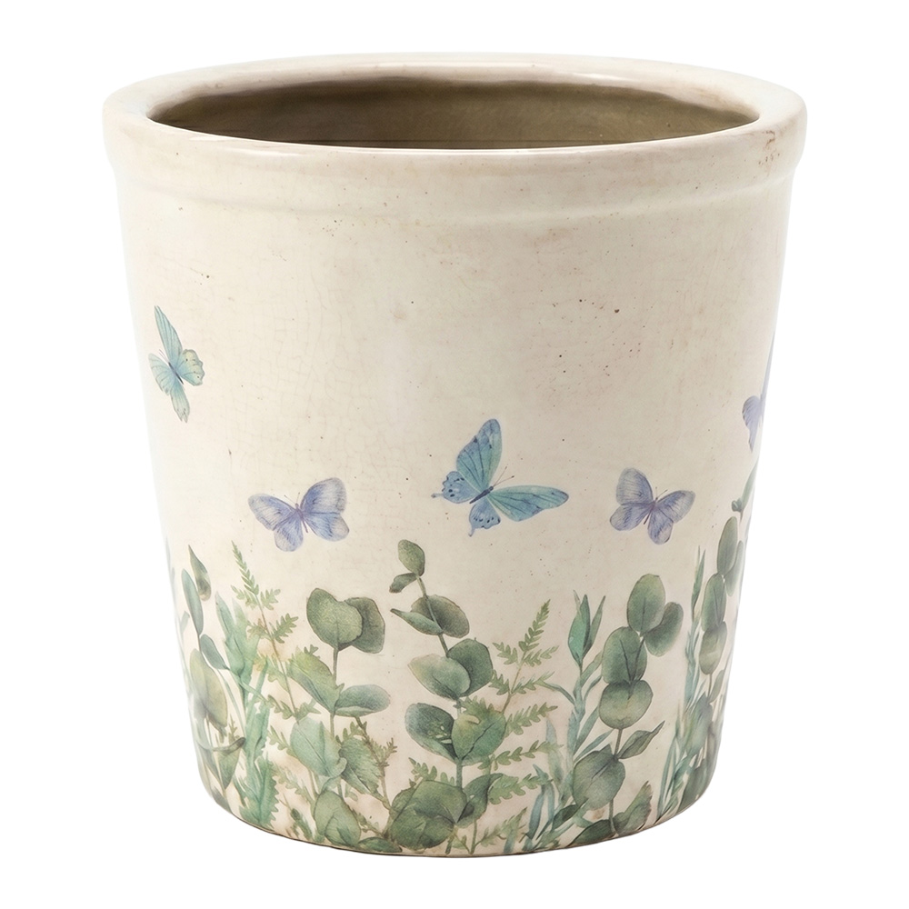 Pot de fleurs d'intérieur Beige Vert Ø 15x14 cm