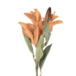 [5PL0252Y] Decorative Artificial Branch with flowers Brown Green 12x16x88 cm