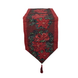 [KT065.163] Chemin de table Rouge Vert 33x180 cm