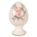 Deko Ei auf Fuß Beige Rosa Ø 15x24 cm