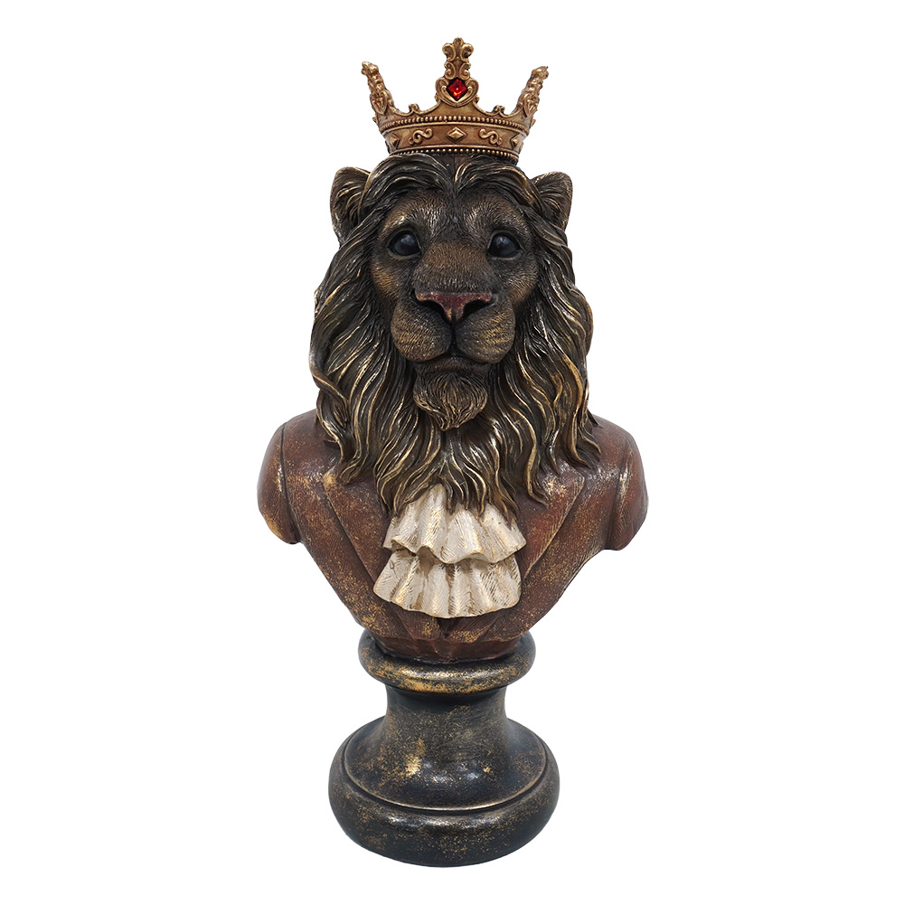 Decorativa Leone Marrone Rosso 20x14x37 cm