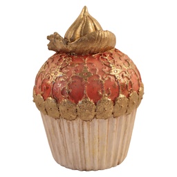 [6PR6229] Cupcake di decorazione Bianco Rosa Ø 8x10 cm