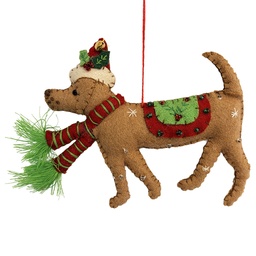 Clayre & Eef Christmas Ornament Dog Brown Felt