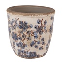Vaso Porta Pianta Beige Blu Ø 14x14 cm