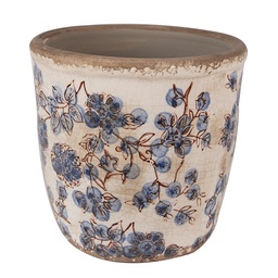 [6CE1619M] Blumentopf für Innen Beige Blau Ø 14x14 cm