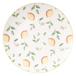 [LELDP] Piatto da Colazione Bianco Giallo Ø 20x2 cm