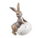 Decoration Statue Rabbit Beige White 11x7x17 cm