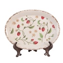Decorative Plate Beige Red 25x18x3 cm