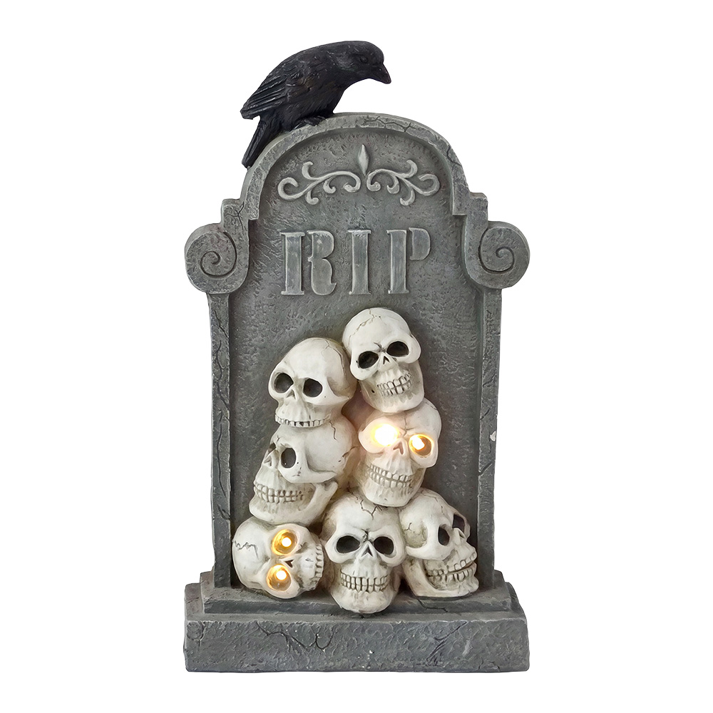 Decoration Gravestone Halloween Grey White 35x13x61 cm