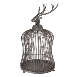 [5Y1344] Decorative Bird Cage Grey Ø 26x50 cm