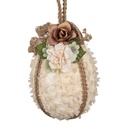 Decorative Hanger Egg Beige Brown Ø 11x17 cm