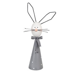 [6Y5593] Image de décoration Lapin Gris Blanc 21x11x48 cm
