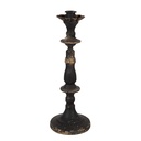 Candle Holder Black Gold colored Ø 11x30 cm