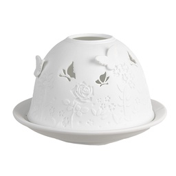 [6CE1816] Portacandele Bianco Ø 12x8 cm